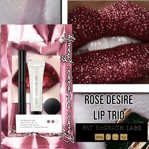 Pat Mcgrath Rose Desire HOLOGRAPHIC GLITTER Lip Trio